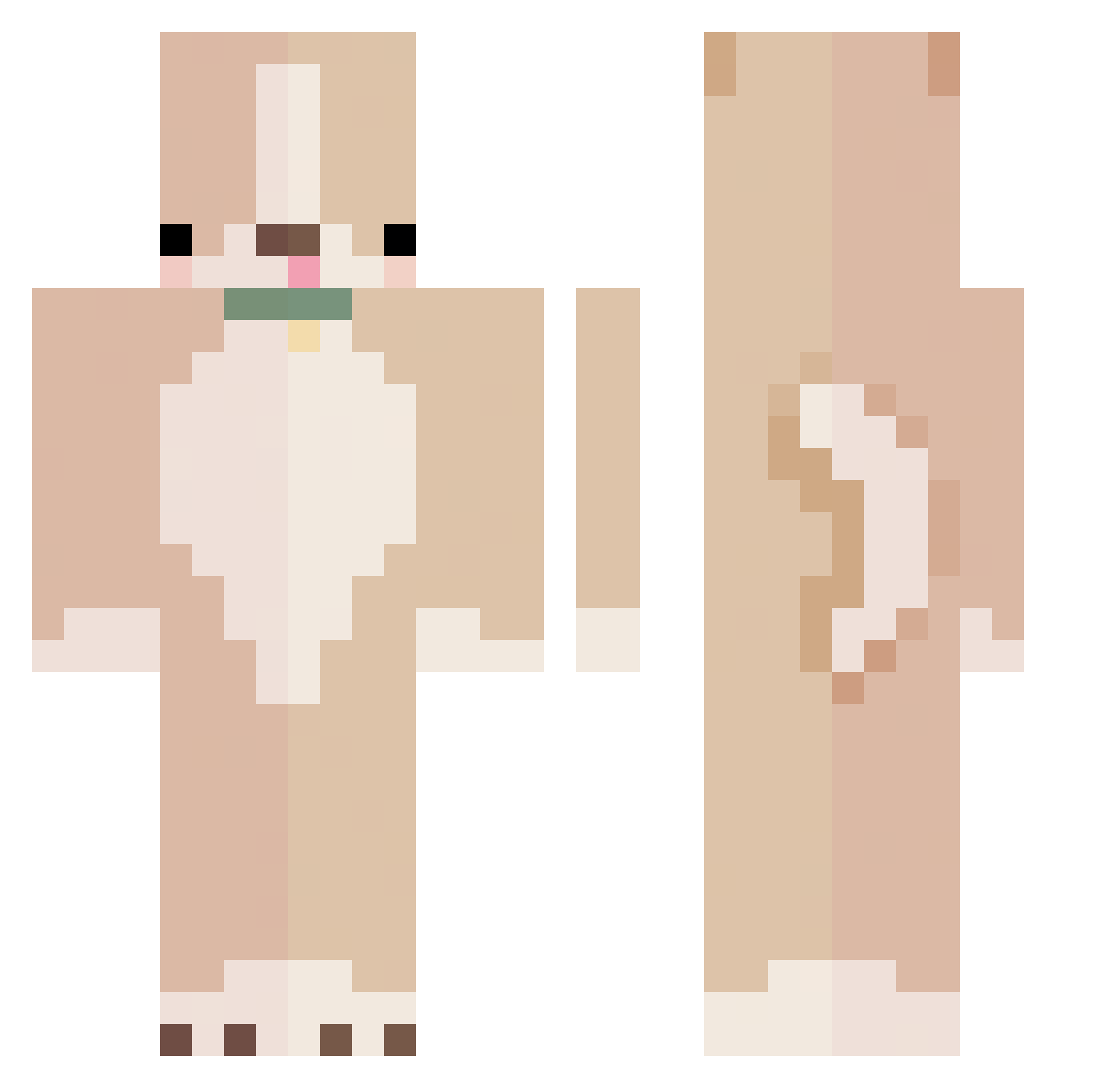 oheidi Minecraft skin, front and back view