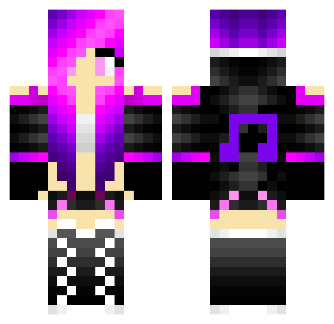 Jxnina_ Minecraft skin, front and back view