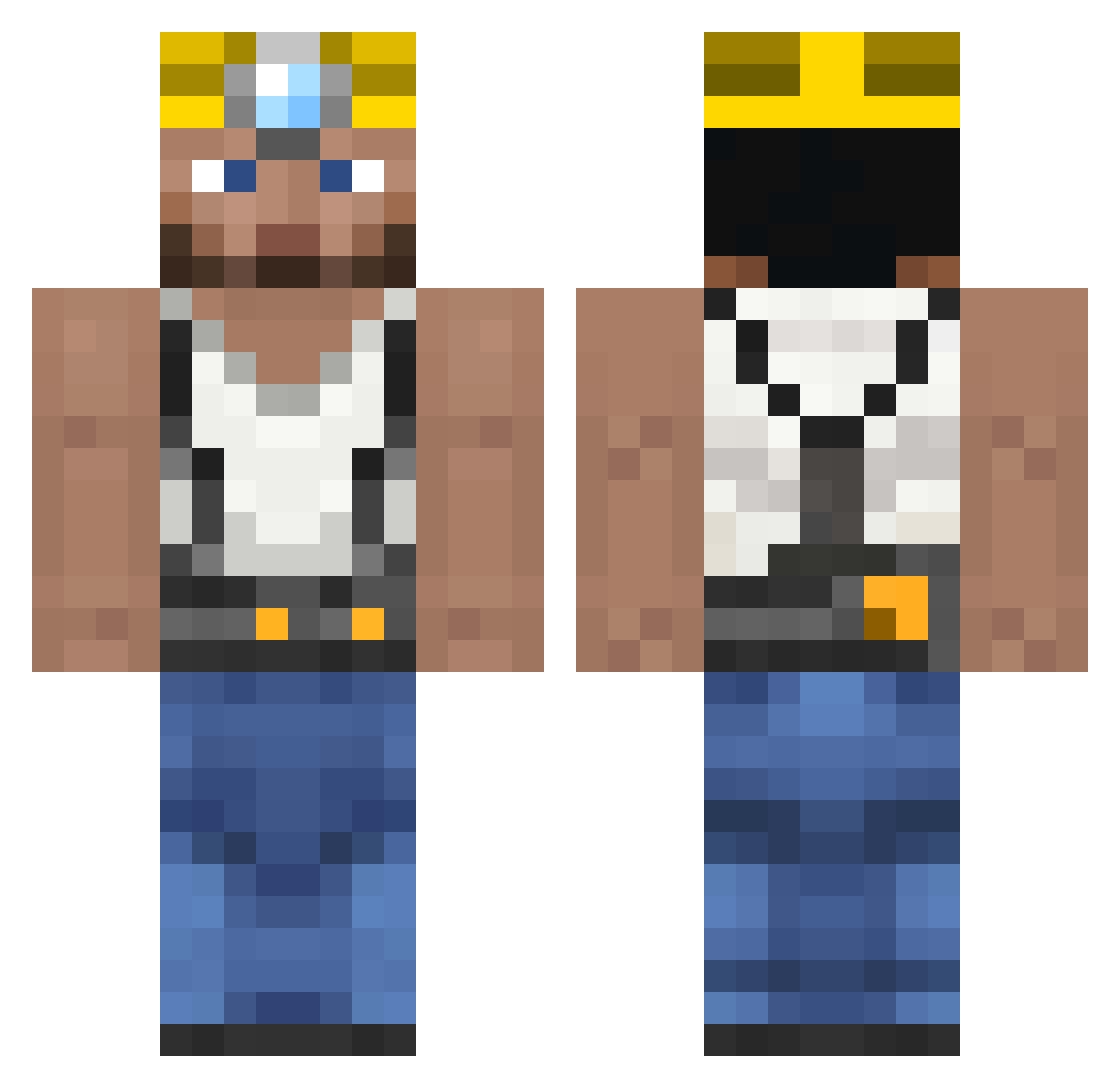 AKK77 Minecraft skin, front and back view
