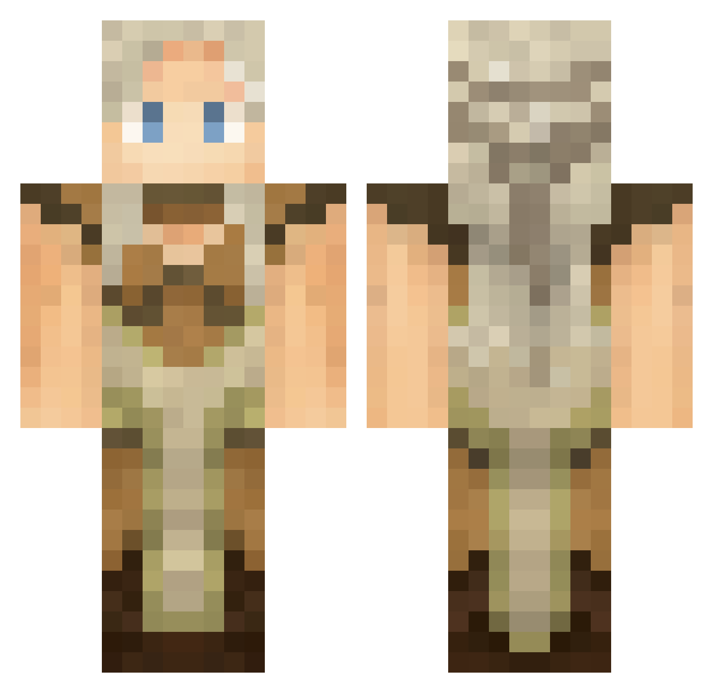 Miraikei Minecraft skin, front and back view