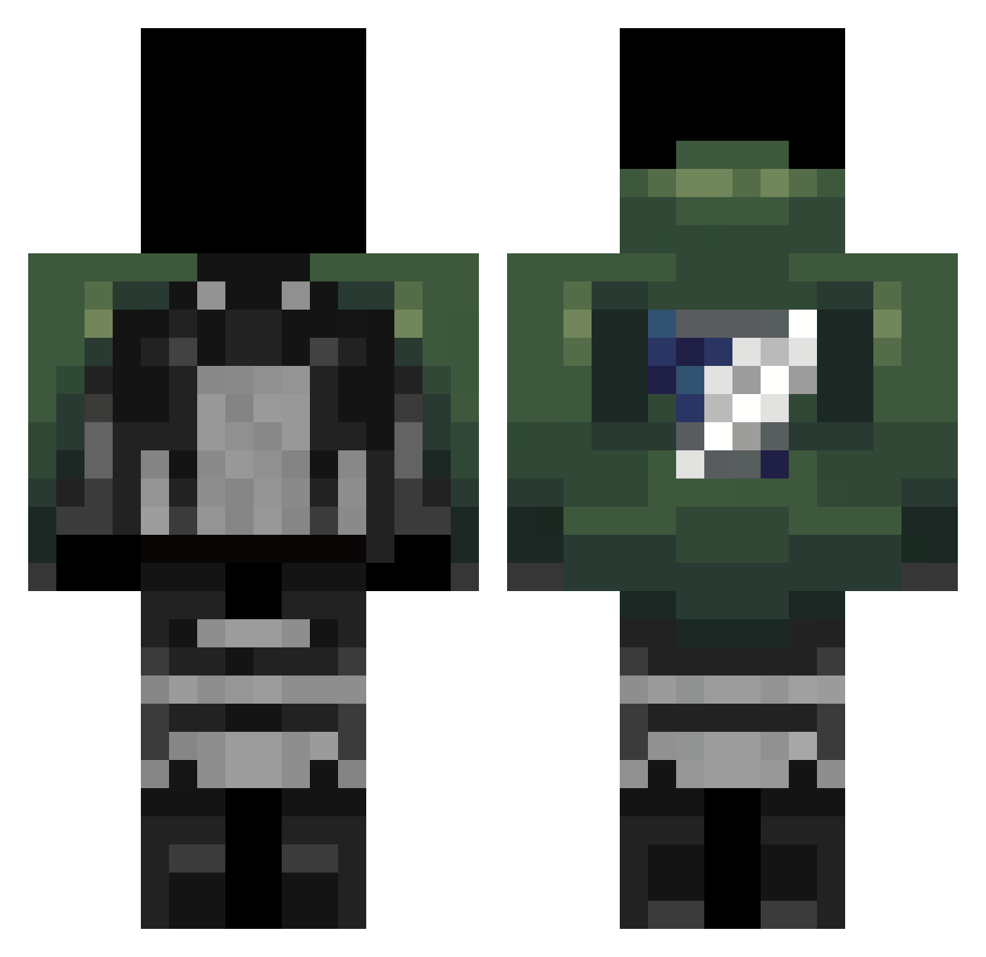 illoProga Minecraft skin, front and back view