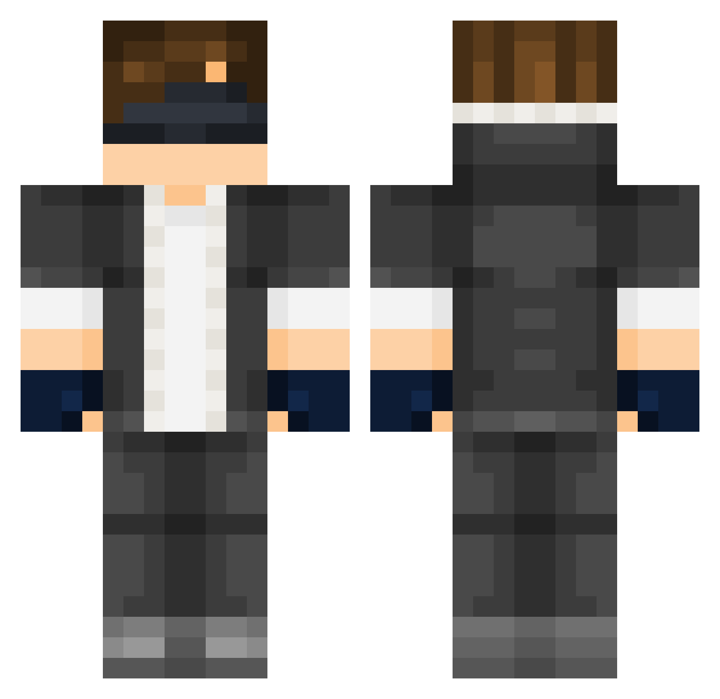 HudgeK Minecraft skin, front and back view