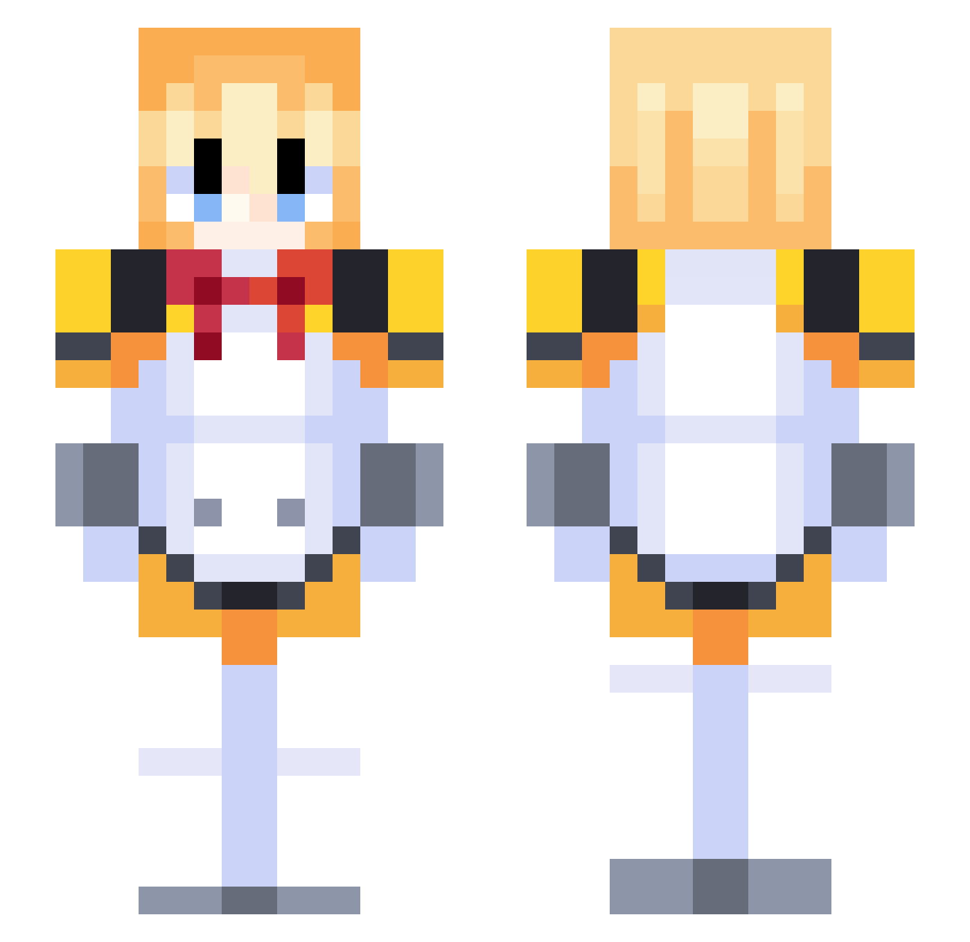 mhPalladion Minecraft skin, front and back view
