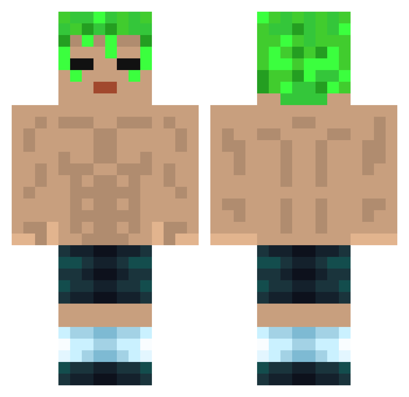 GOPOT Minecraft skin, front and back view