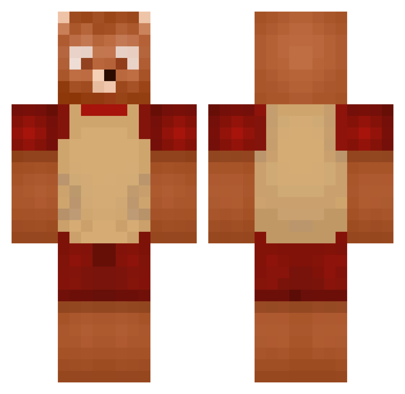 Amel Minecraft skin, front and back view