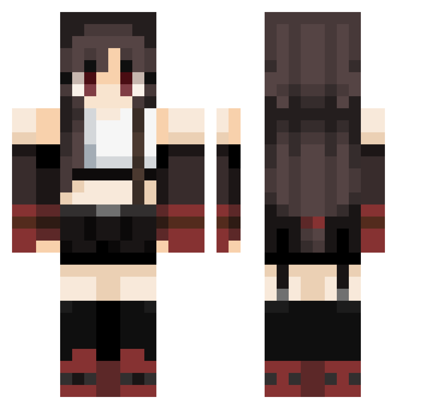 MIUiruma4786 Minecraft skin, front and back view