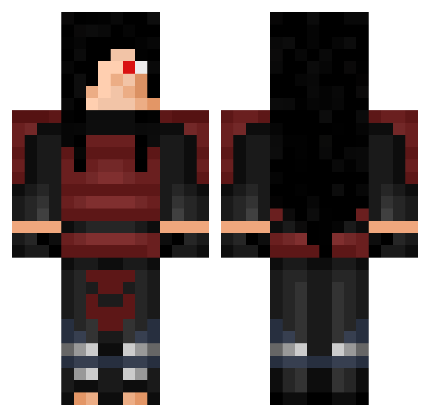 Intervenes Minecraft skin, front and back view