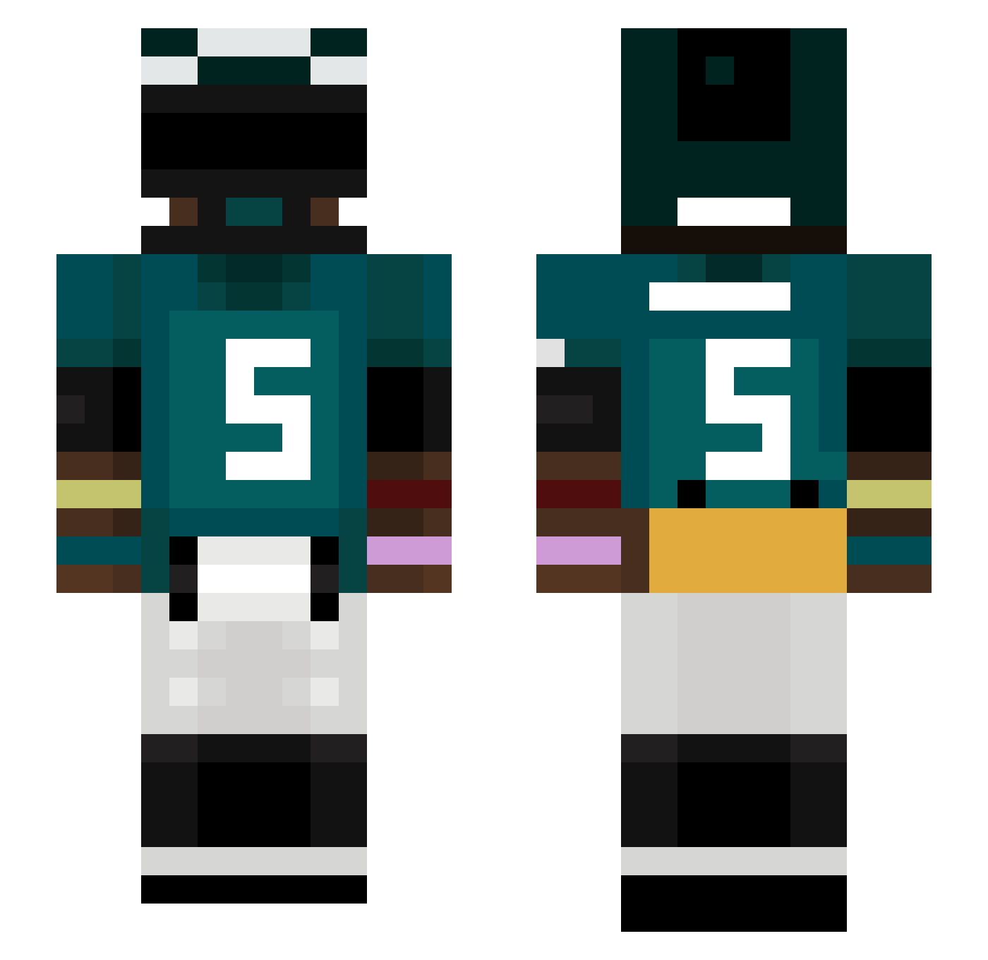 astrothemonkey Minecraft skin, front and back view