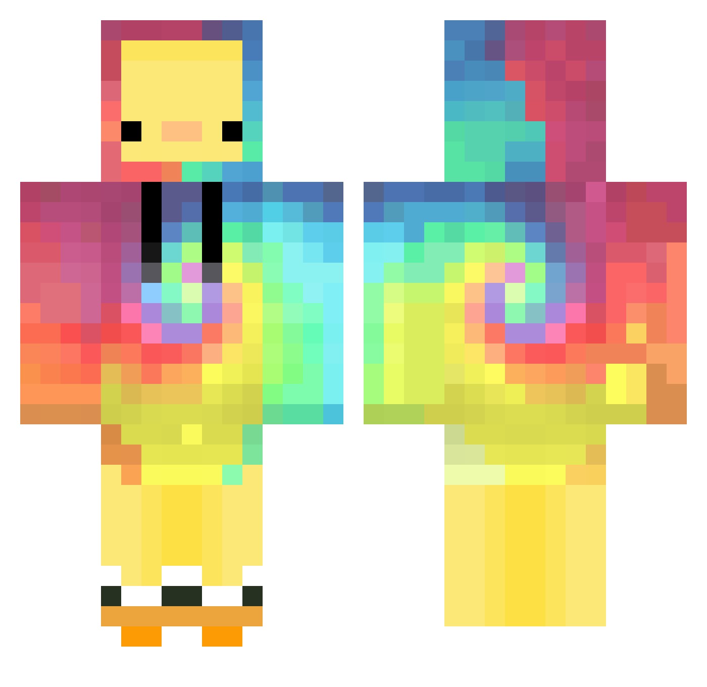 mango2577 Minecraft skin, front and back view