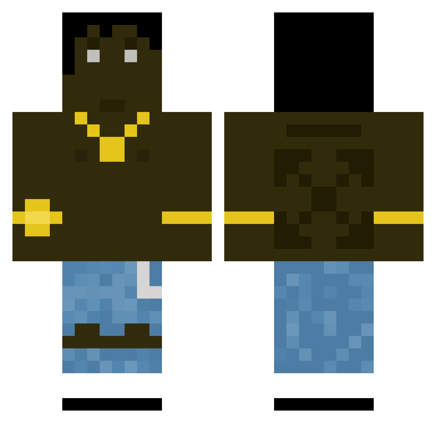 klenport Minecraft skin, front and back view