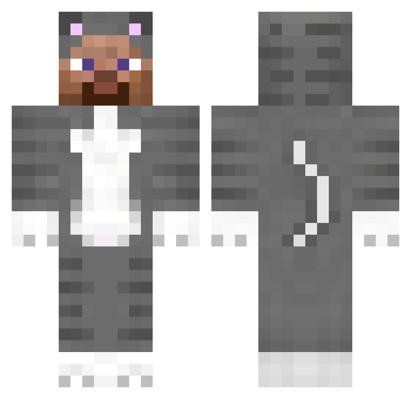Menacing20 Minecraft skin, front and back view