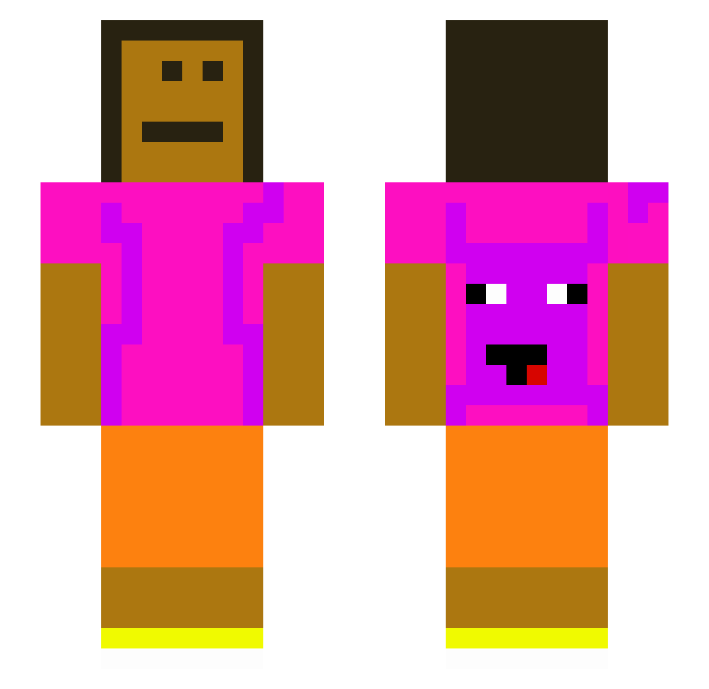 steffy_ Minecraft skin, front and back view