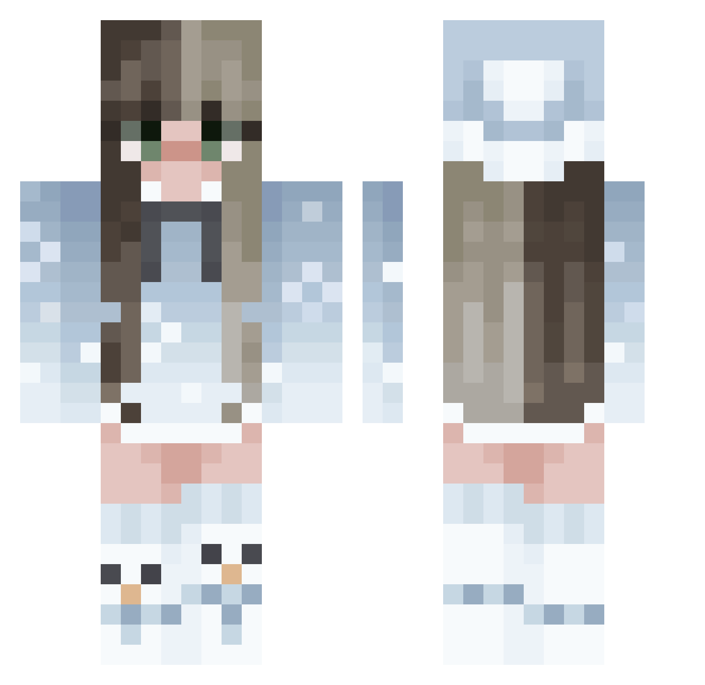 ashleeboo Minecraft skin, front and back view