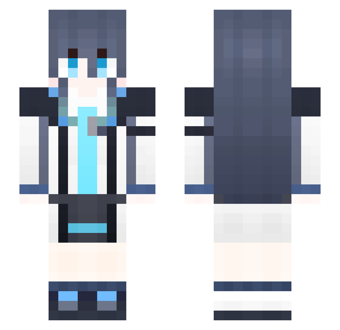 HUHU2080 Minecraft skin, front and back view
