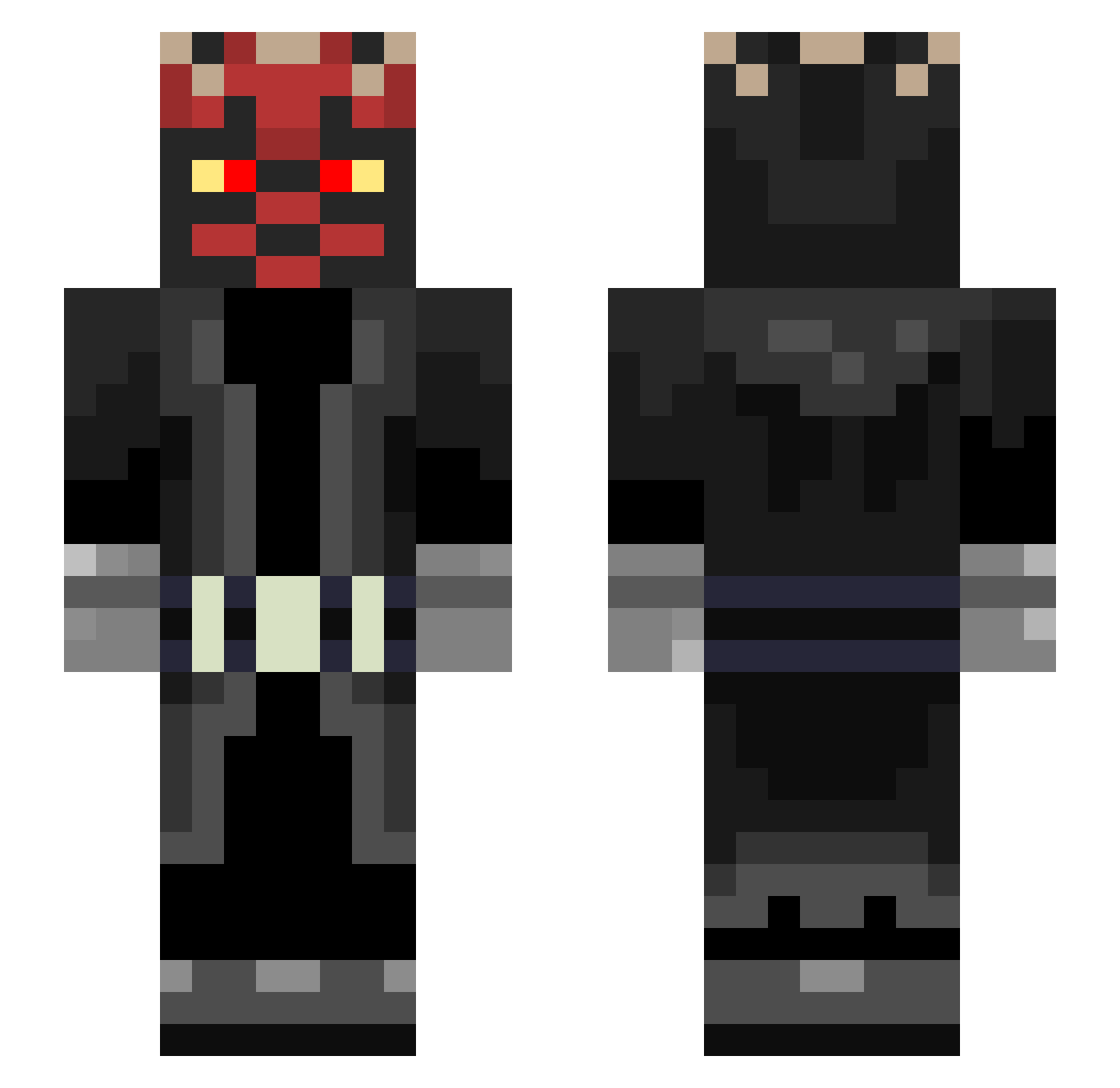 TiggaTron_01 Minecraft skin, front and back view