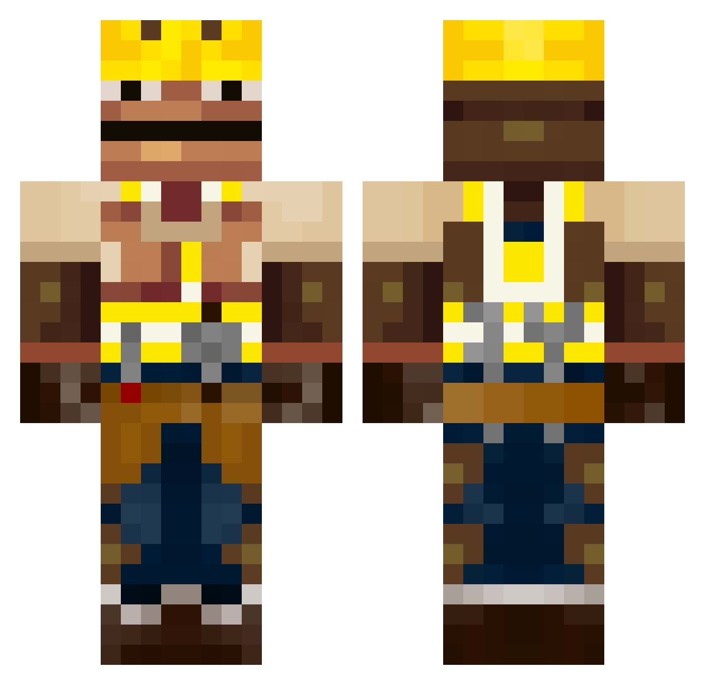 movuletz Minecraft skin, front and back view