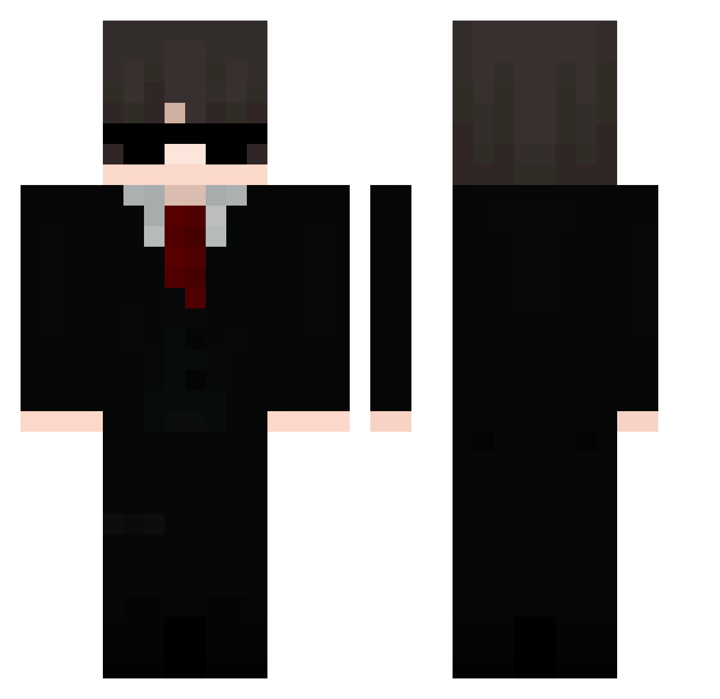ArcherDemon Minecraft skin, front and back view
