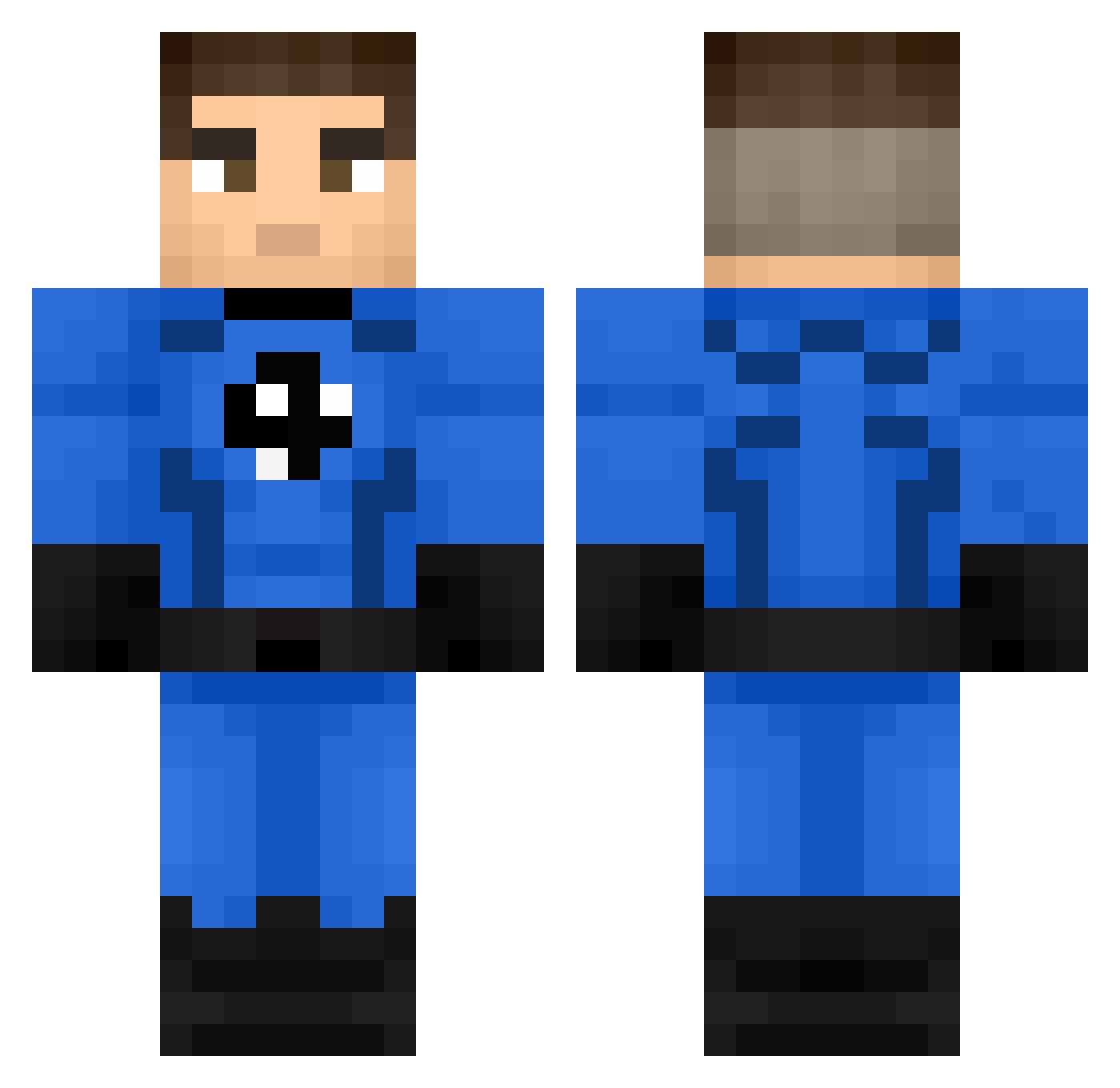 CrognardCivo Minecraft skin, front and back view