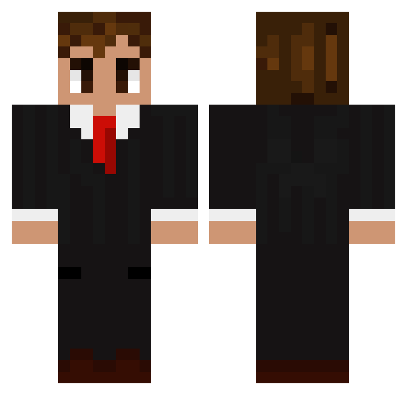 willwireskier Minecraft skin, front and back view
