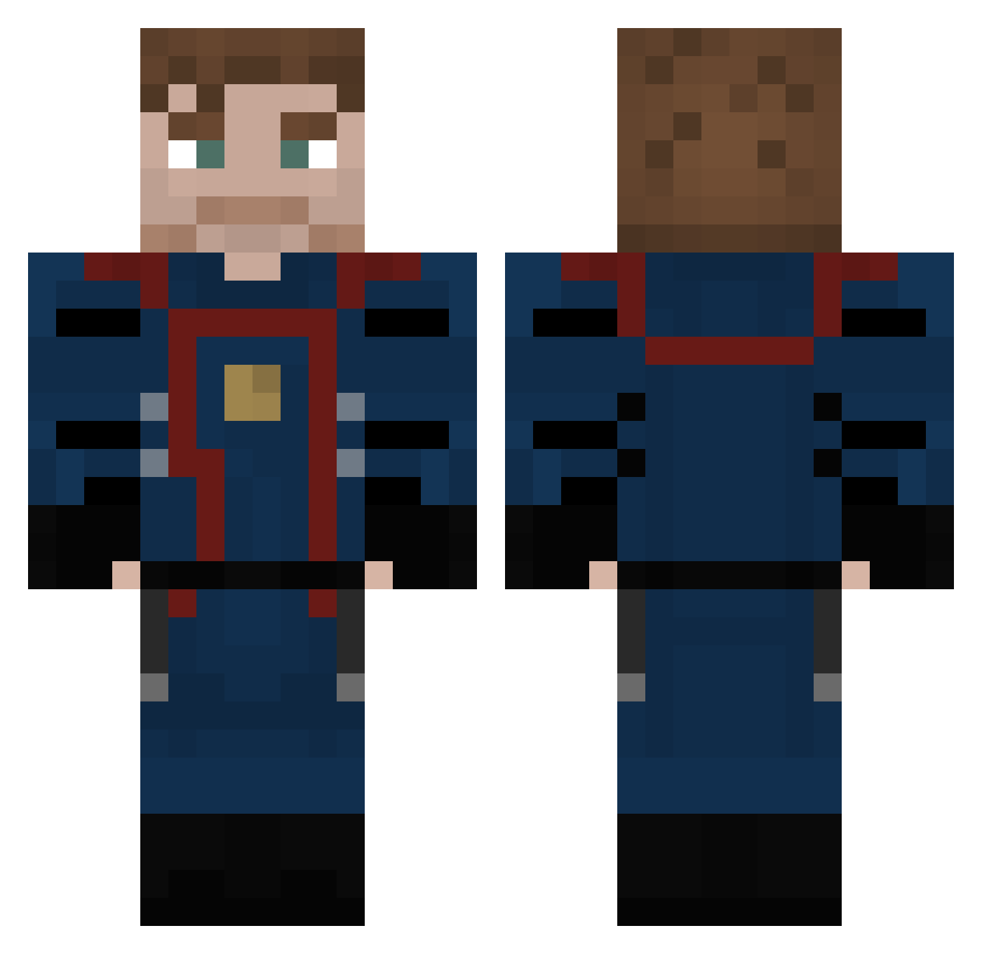 BosMania Minecraft skin, front and back view