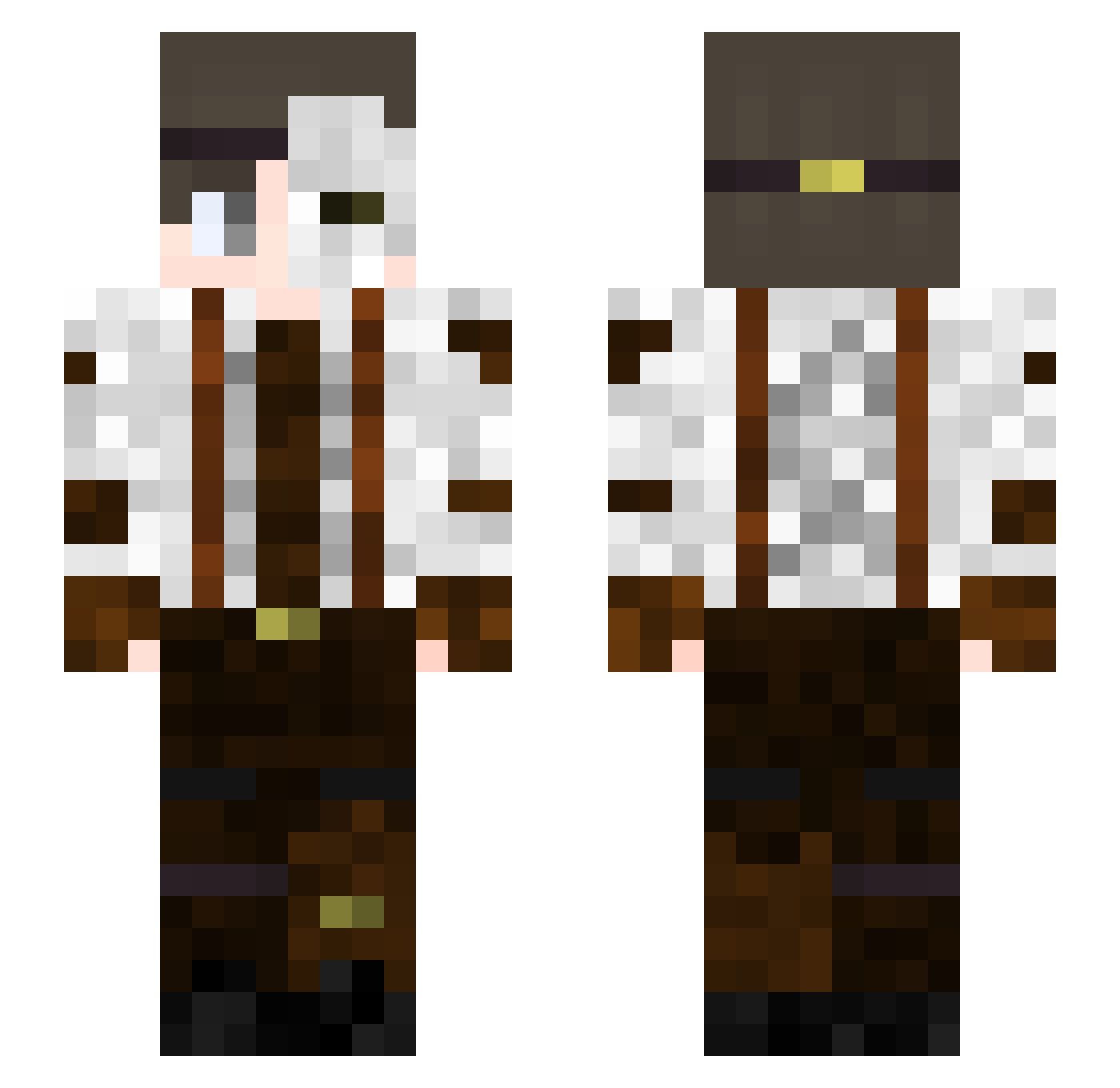 Troll2RockMan Minecraft skin, front and back view