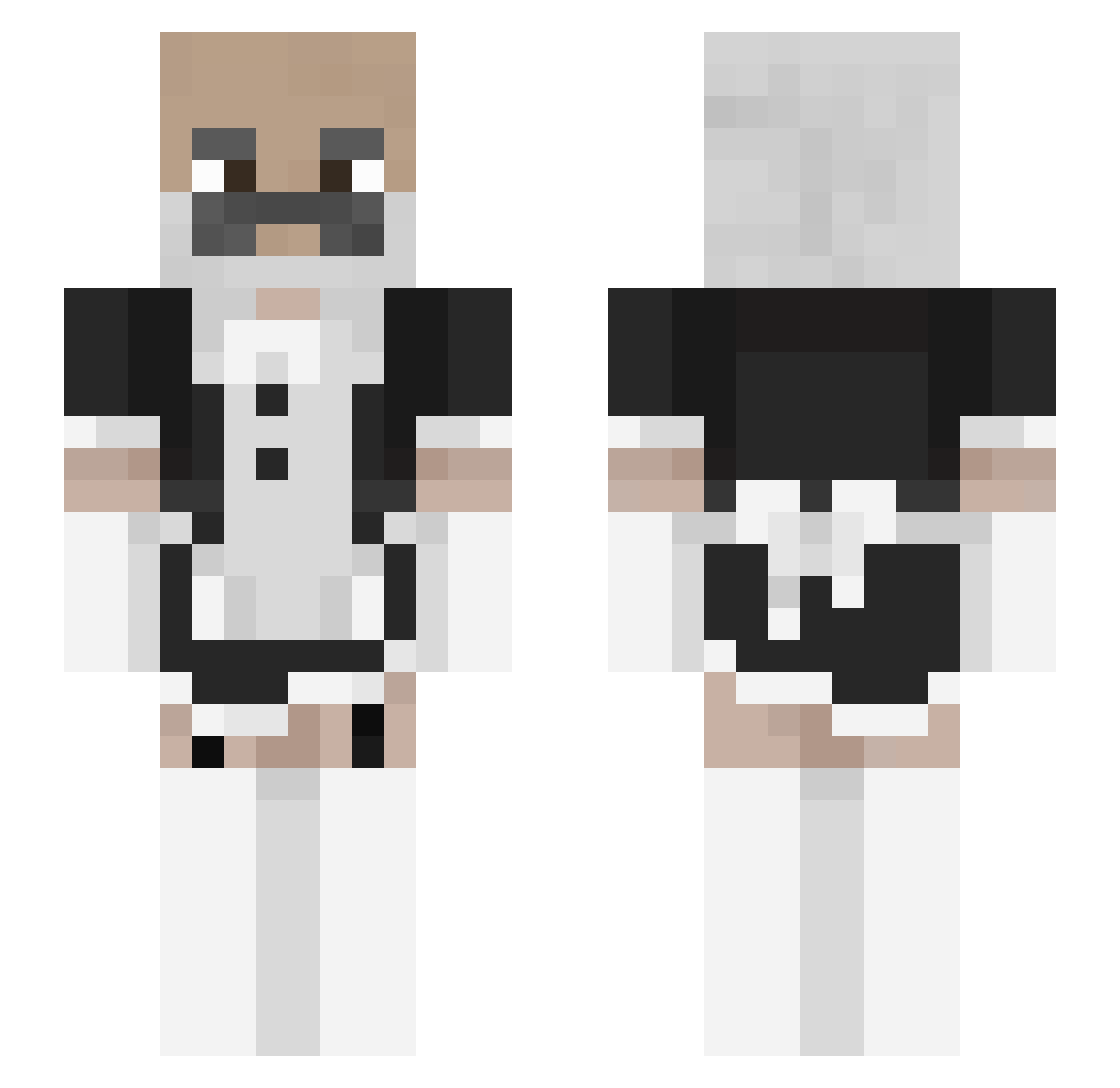 Sloz Minecraft skin, front and back view