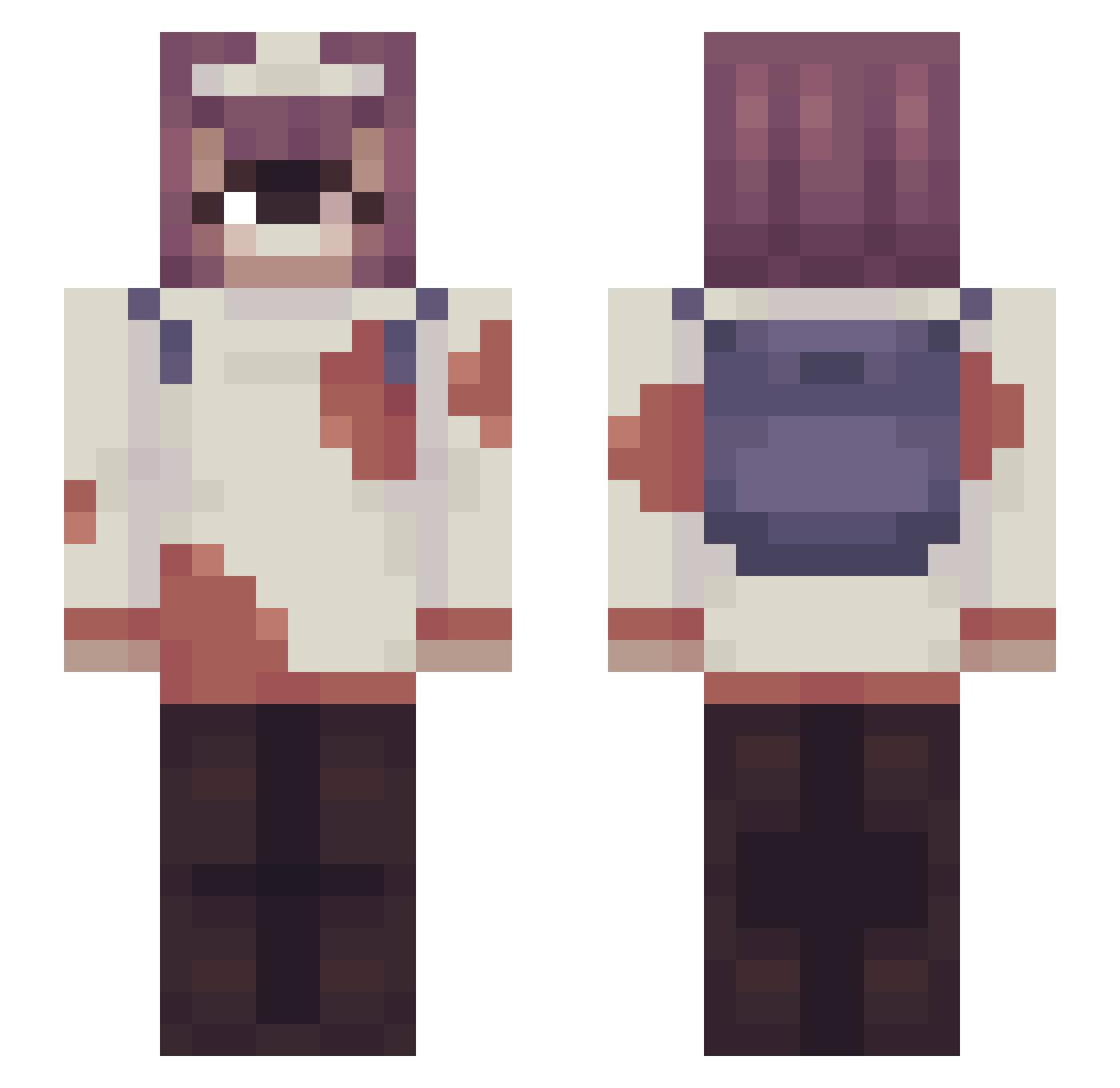 FurCus332 Minecraft skin, front and back view