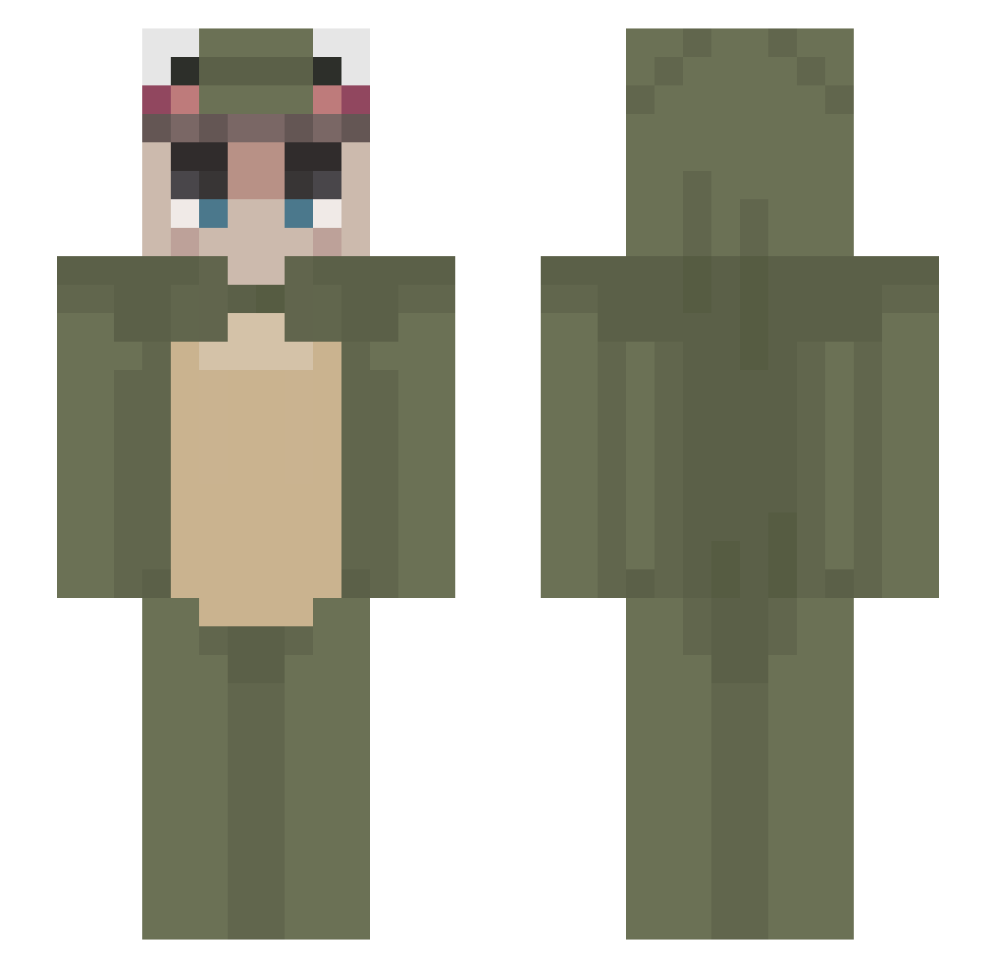 TwinAdam Minecraft skin, front and back view