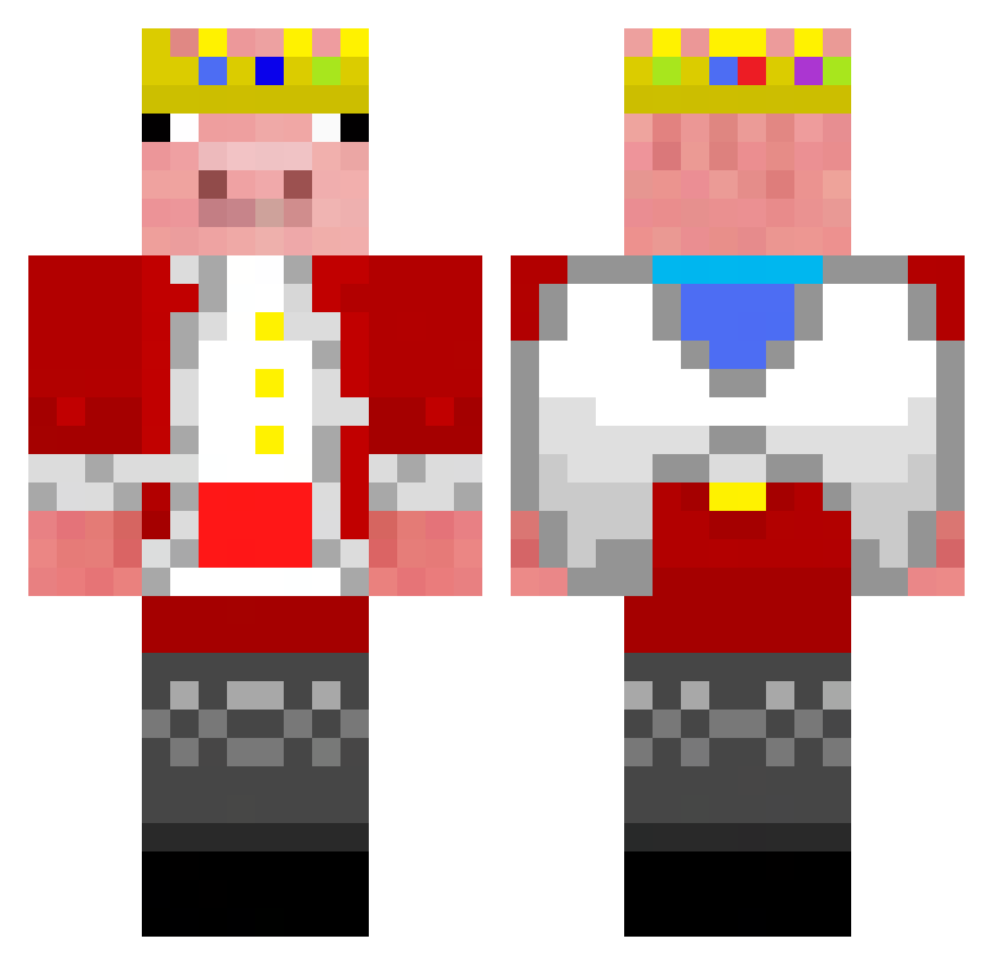 TechnobladeSimp Minecraft skin, front and back view