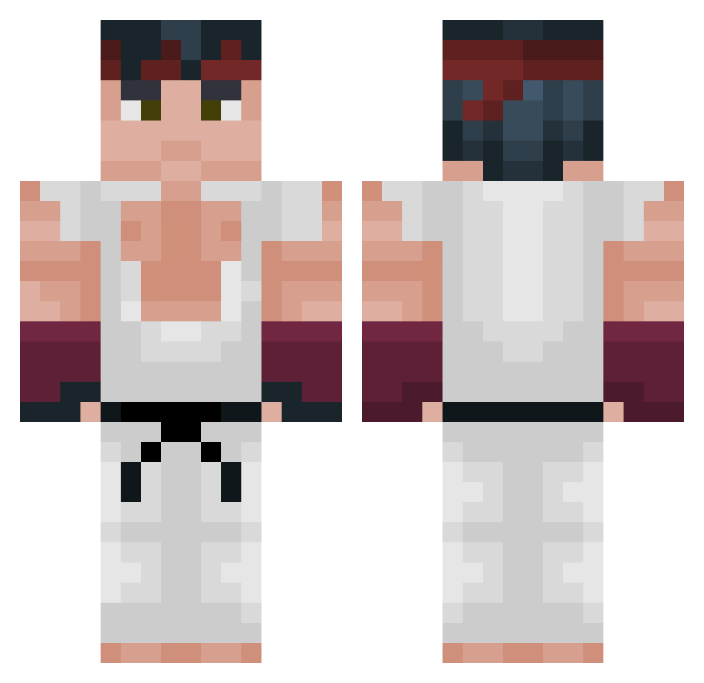 MiyagiMan Minecraft skin, front and back view