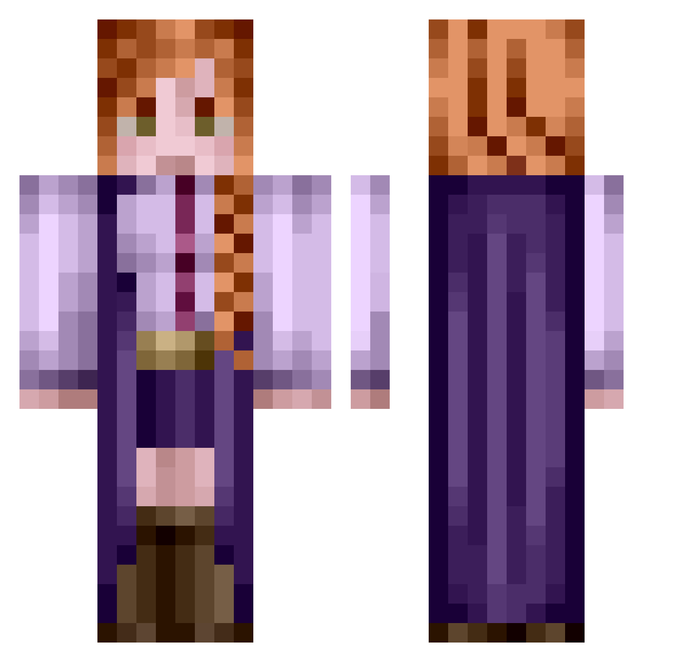 IdaTon Minecraft skin, front and back view