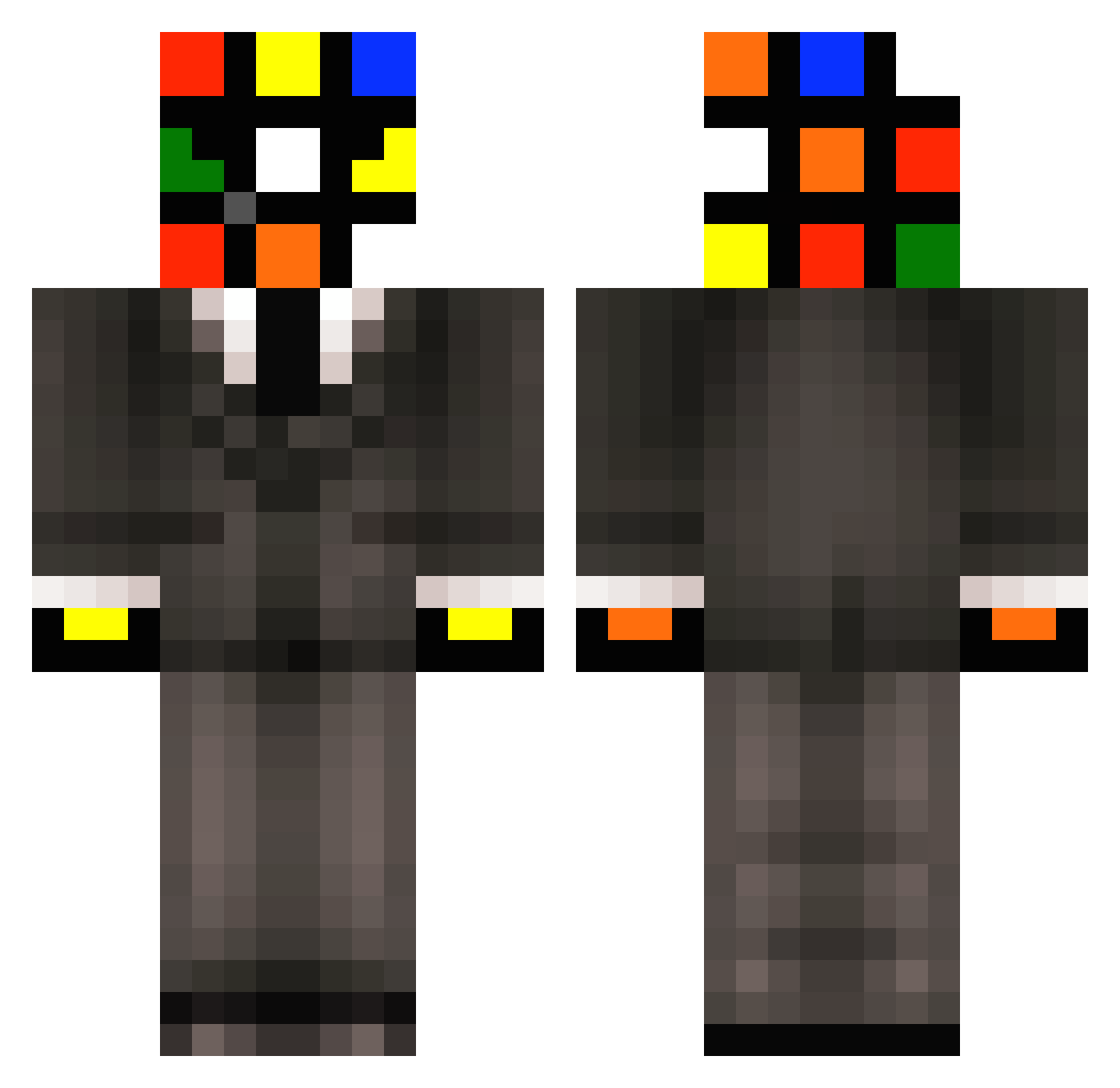 arcose Minecraft skin, front and back view