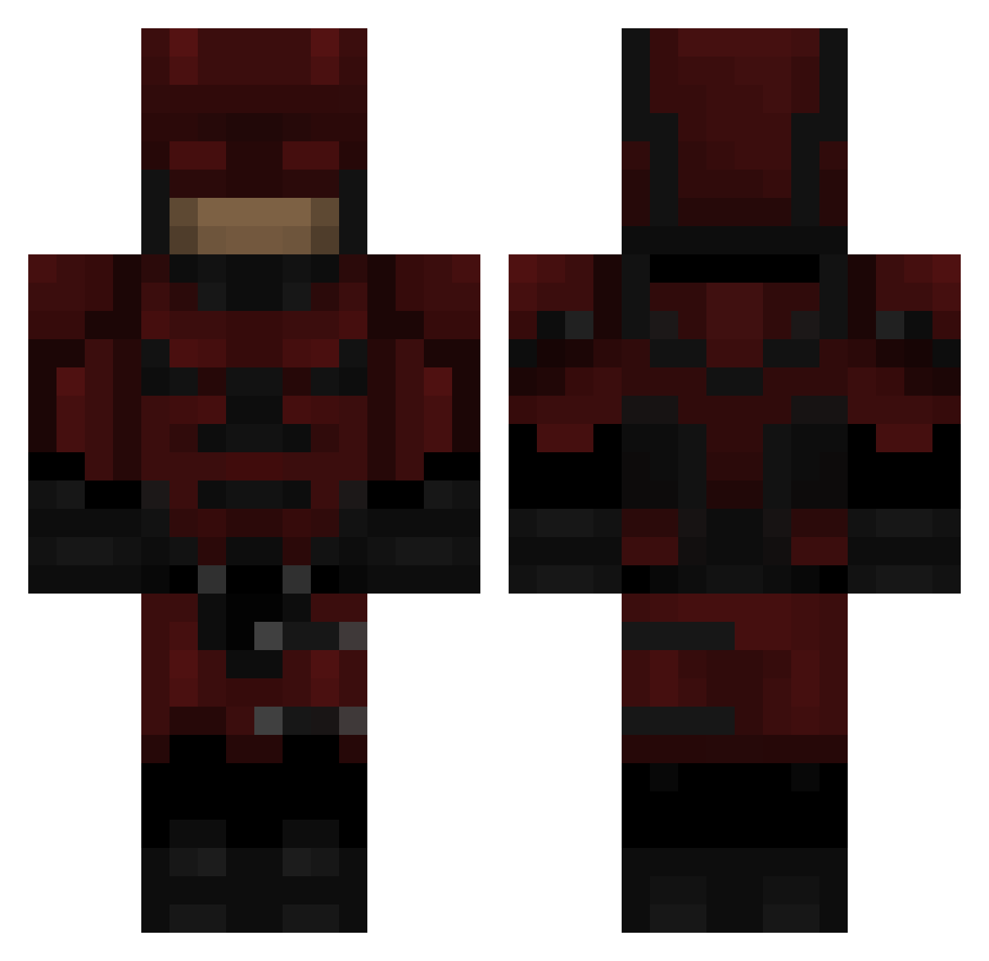 KnopersXD Minecraft skin, front and back view
