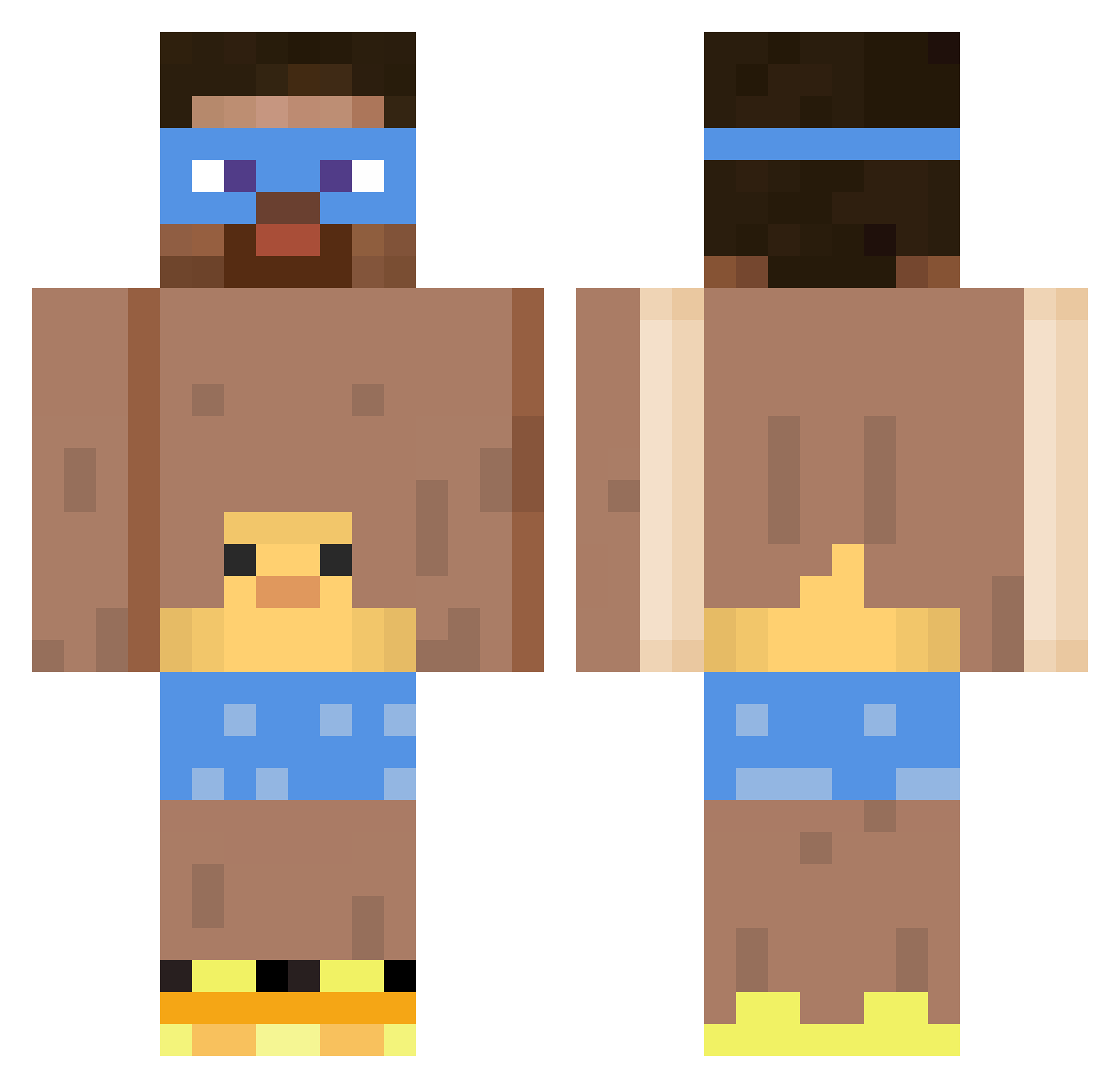 28t Minecraft skin, front and back view