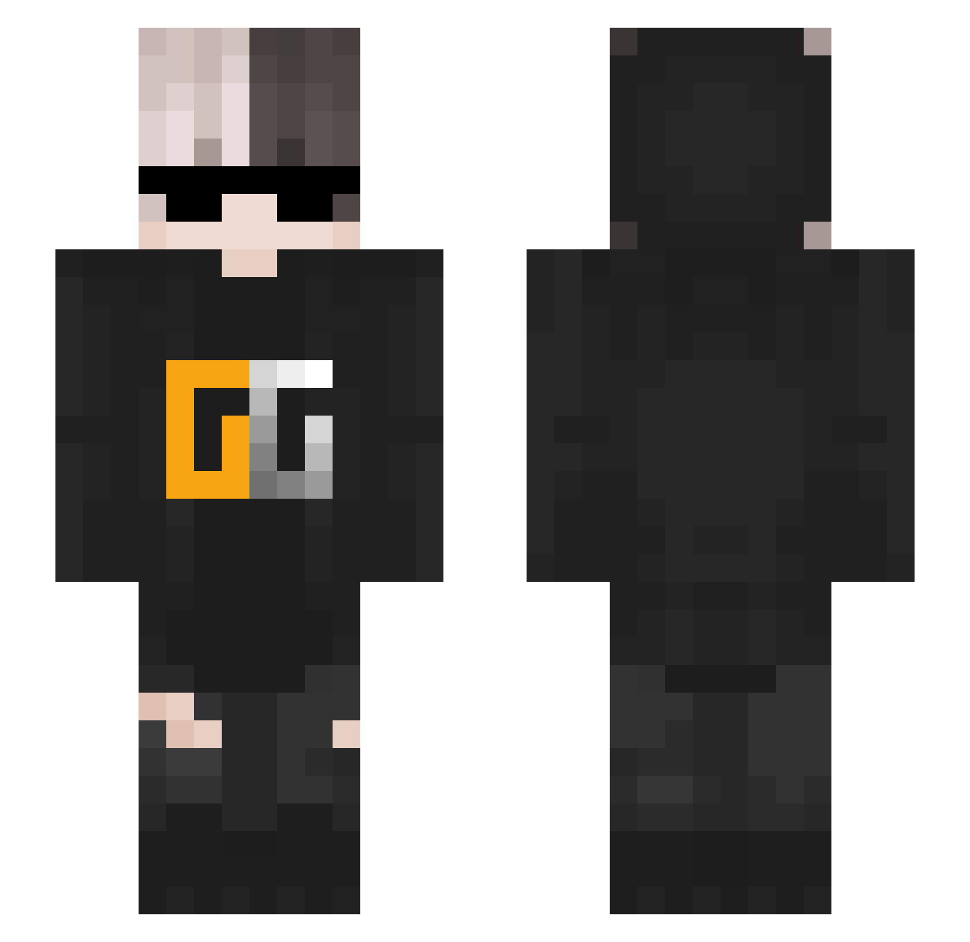 Yz_jiji Minecraft skin, front and back view