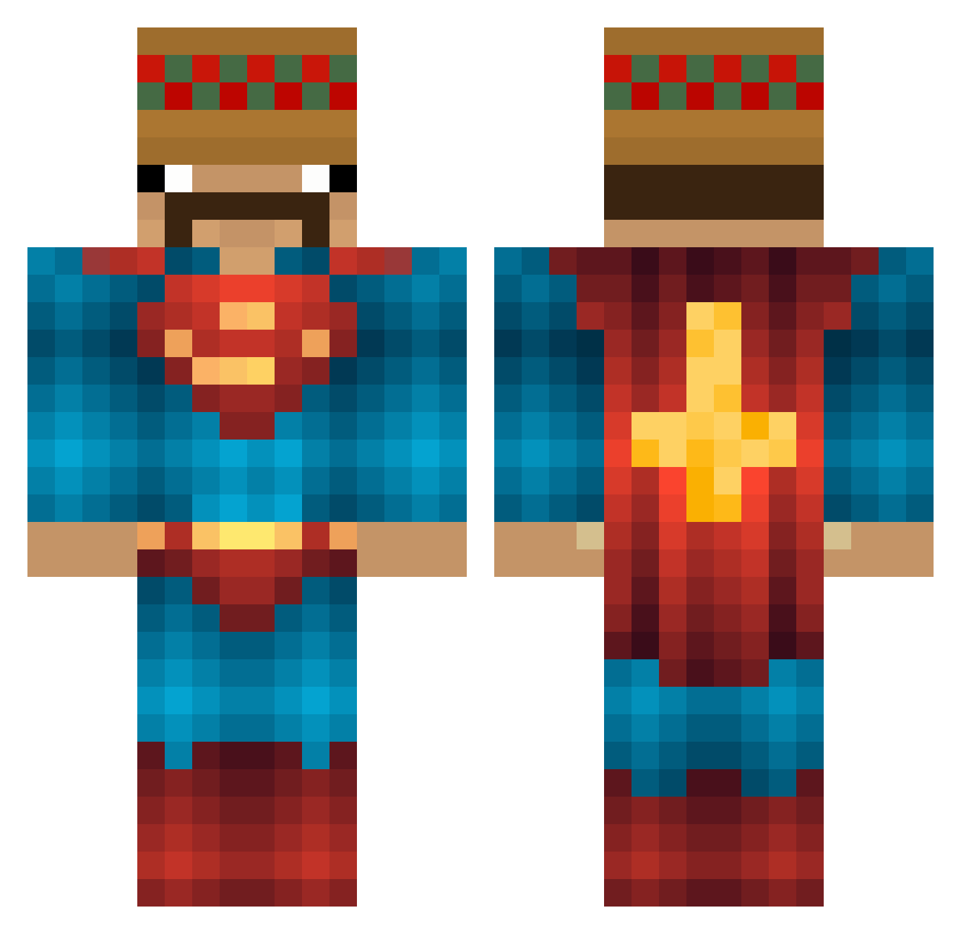Sansone Minecraft skin, front and back view