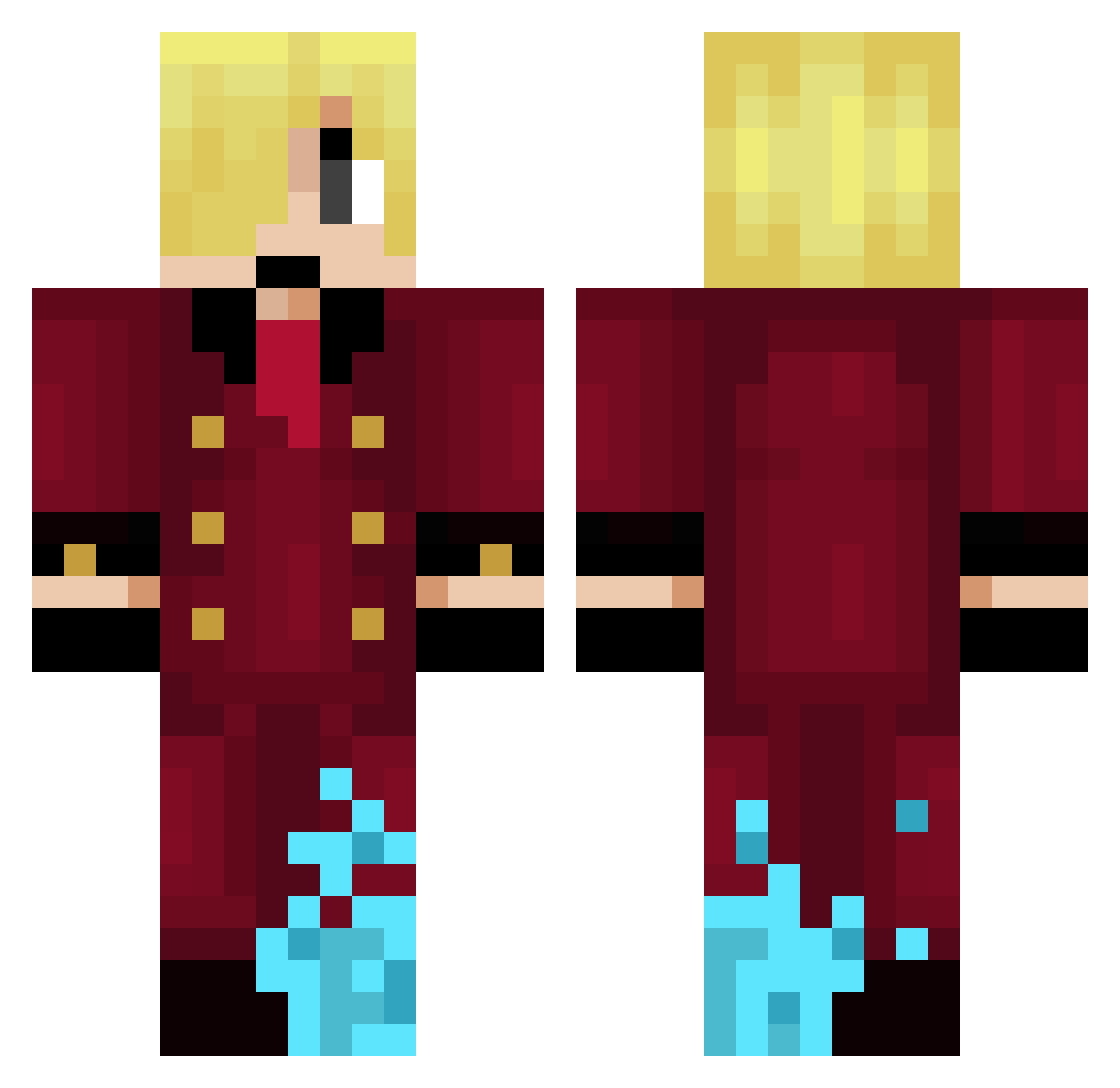 Ben_Minuscule Minecraft skin, front and back view