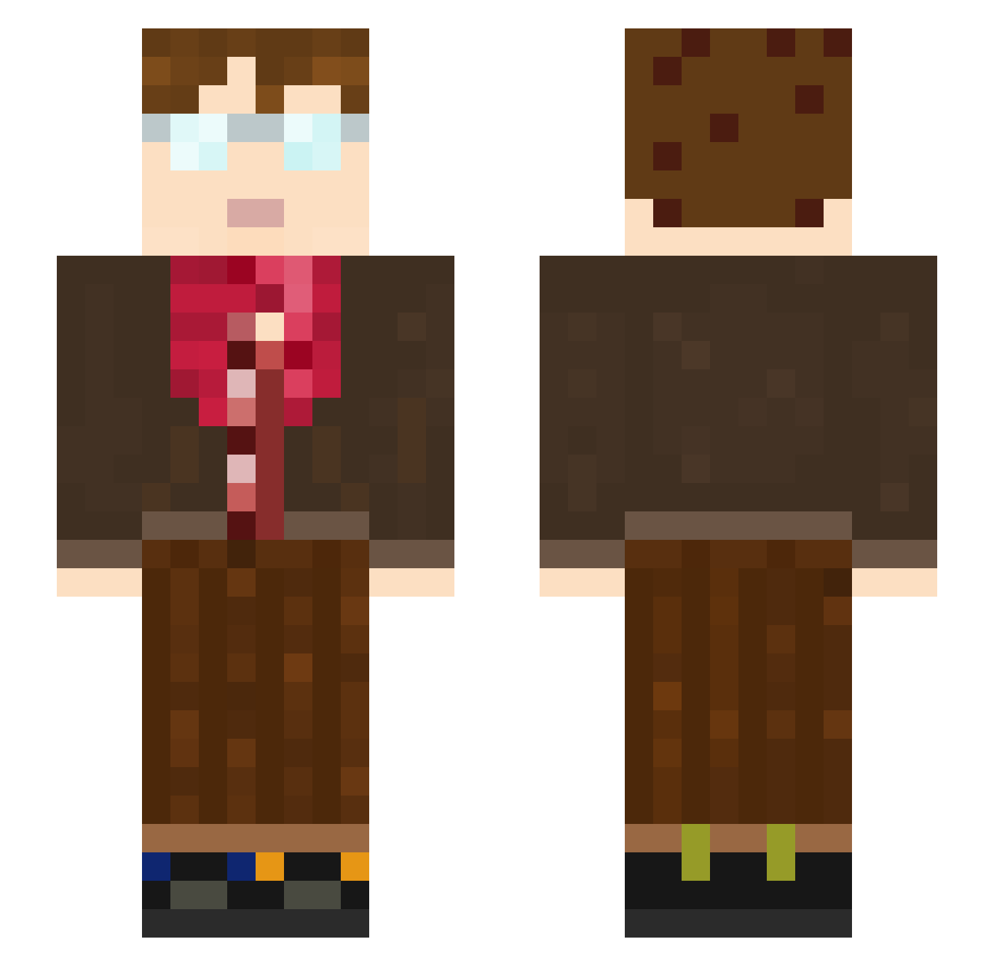 teto Minecraft skin, front and back view