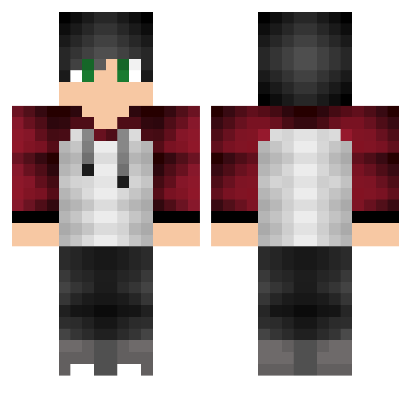 DispatchGranger Minecraft skin, front and back view