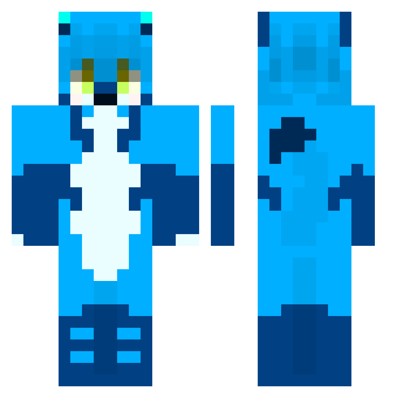 ThinButterToast Minecraft skin, front and back view