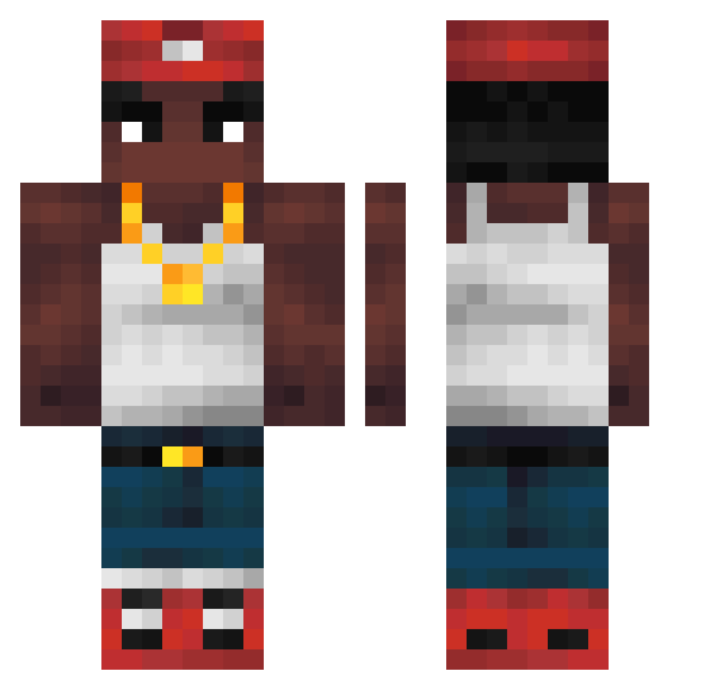 Fangkick Minecraft skin, front and back view