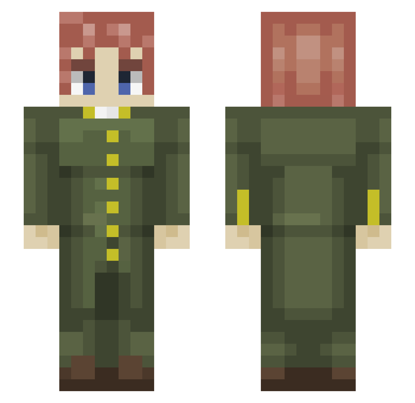 MathQuiz Minecraft skin, front and back view