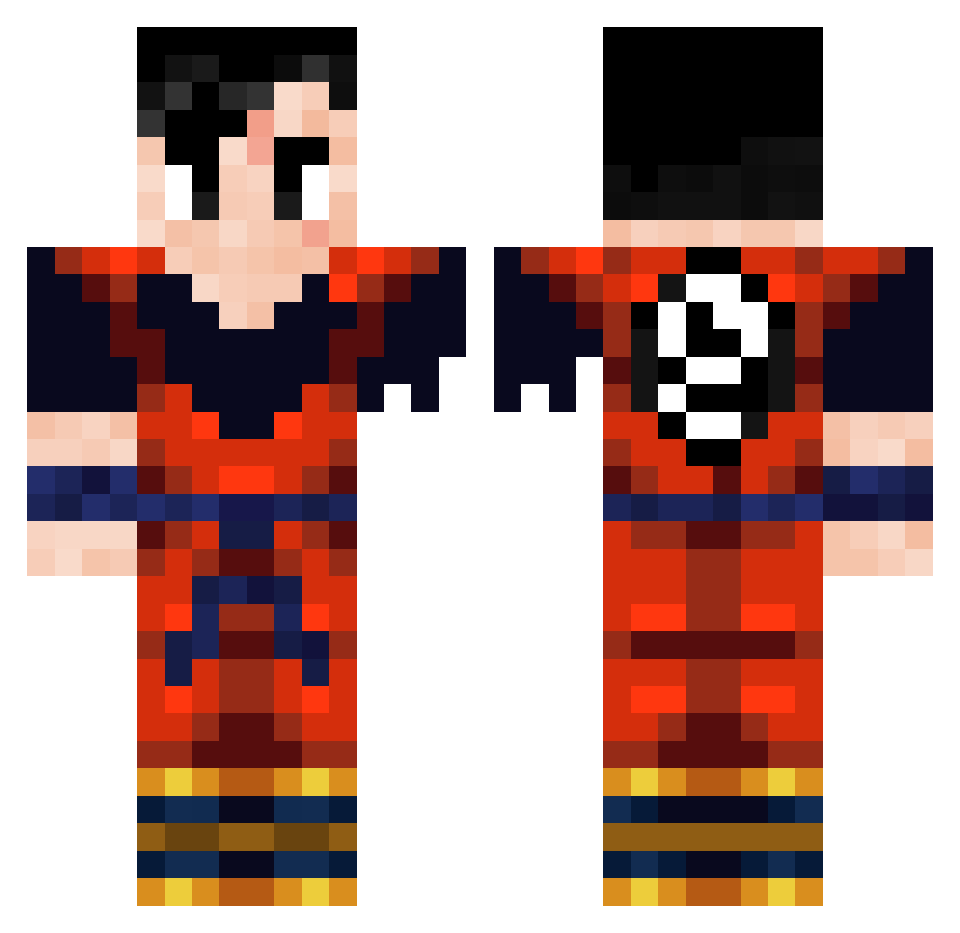 KingNana Minecraft skin, front and back view