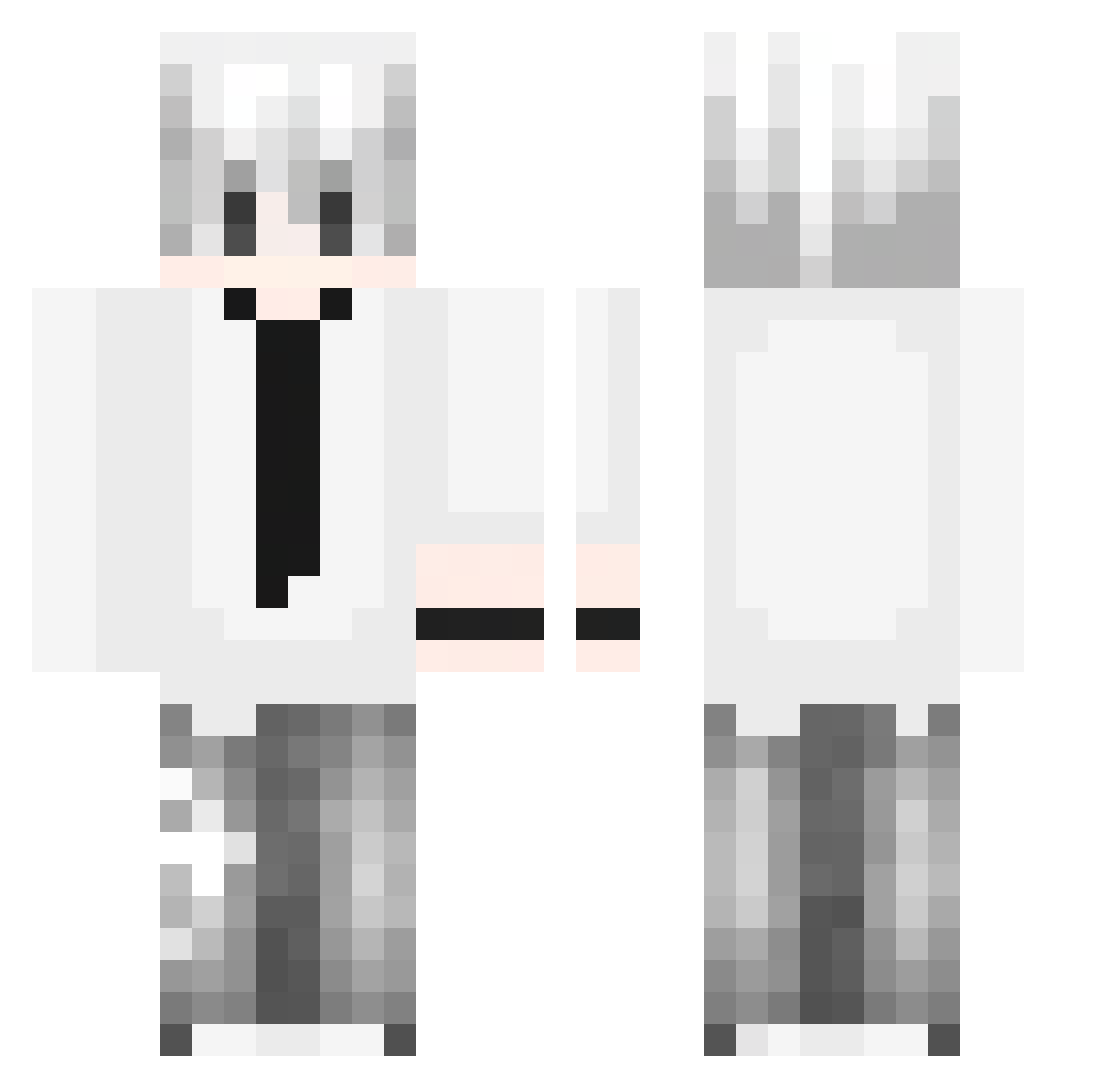 7H3LUNAT1C Minecraft skin, front and back view