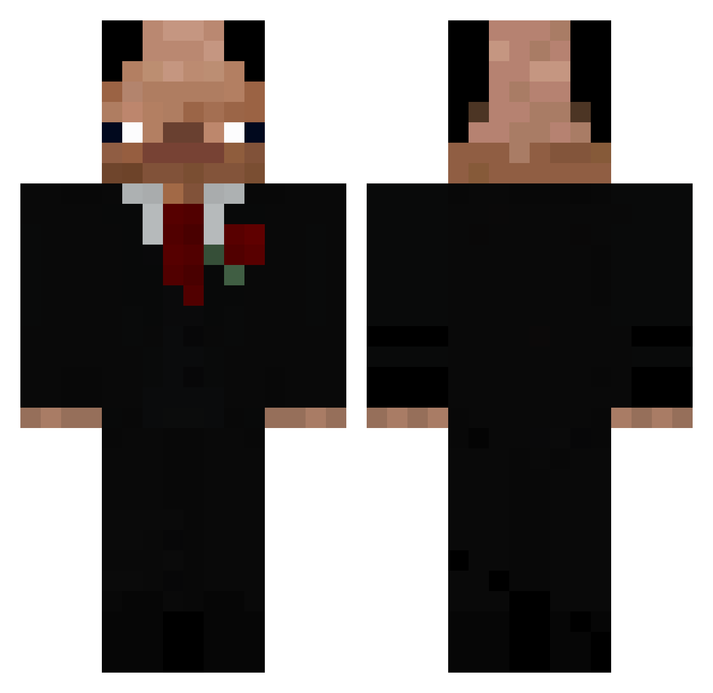 SinkPJL Minecraft skin, front and back view