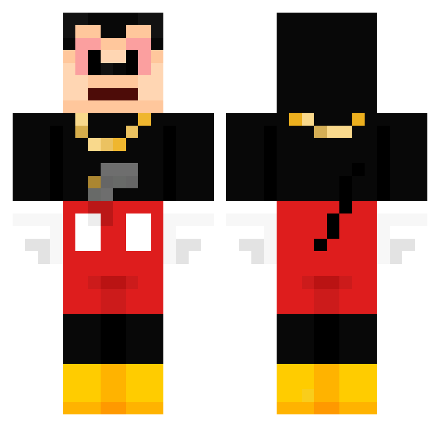 Spots Minecraft skin, front and back view
