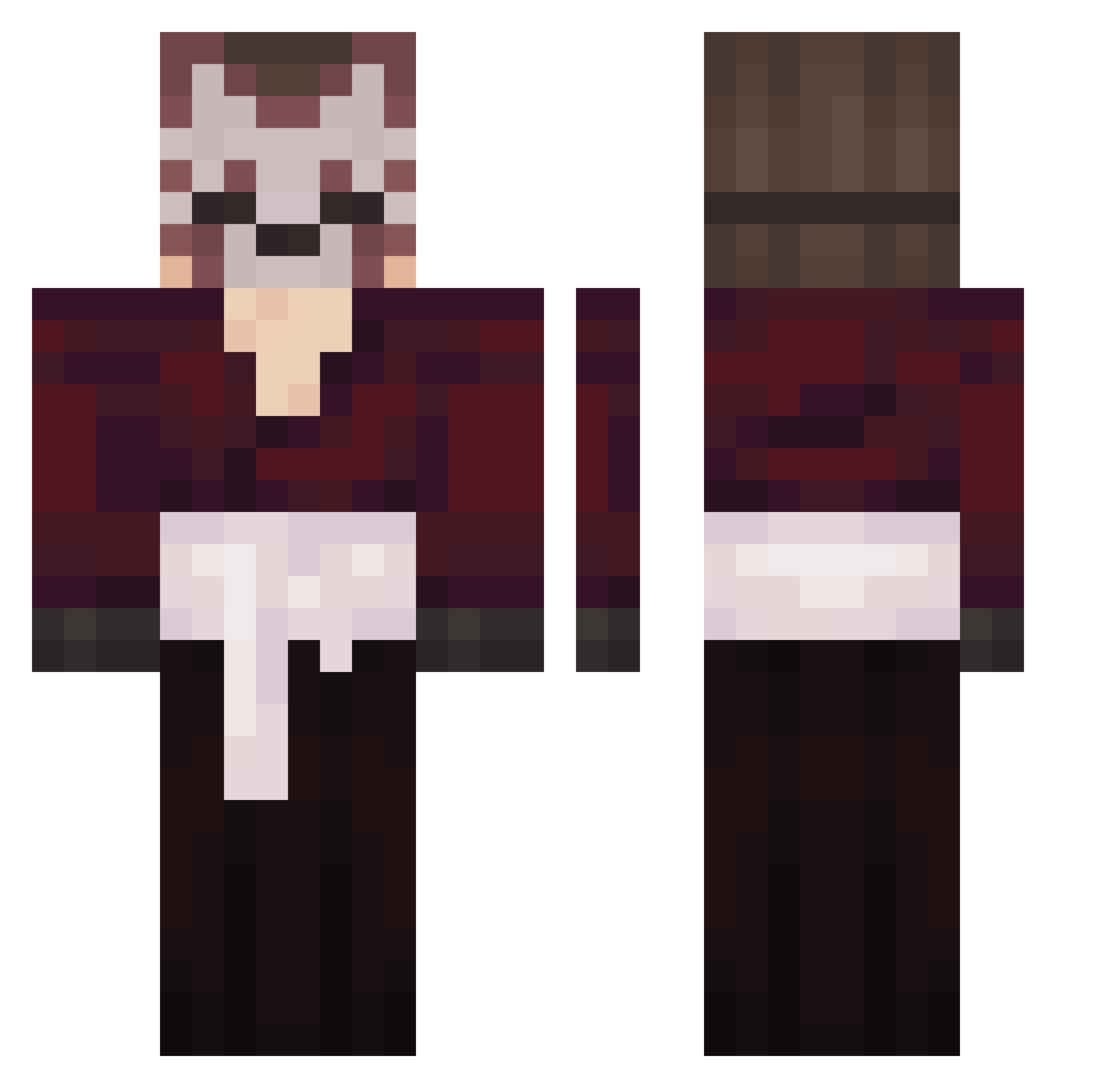haruxzr Minecraft skin, front and back view