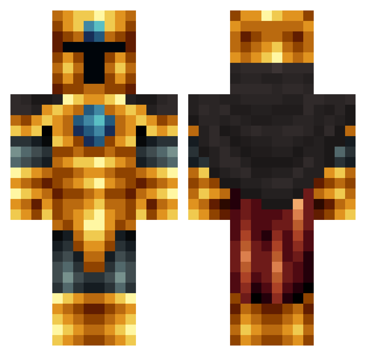 GurandoMasuta Minecraft skin, front and back view