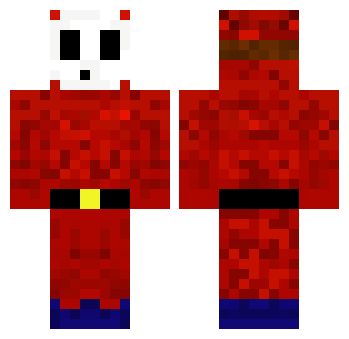 ShadowRises Minecraft skin, front and back view