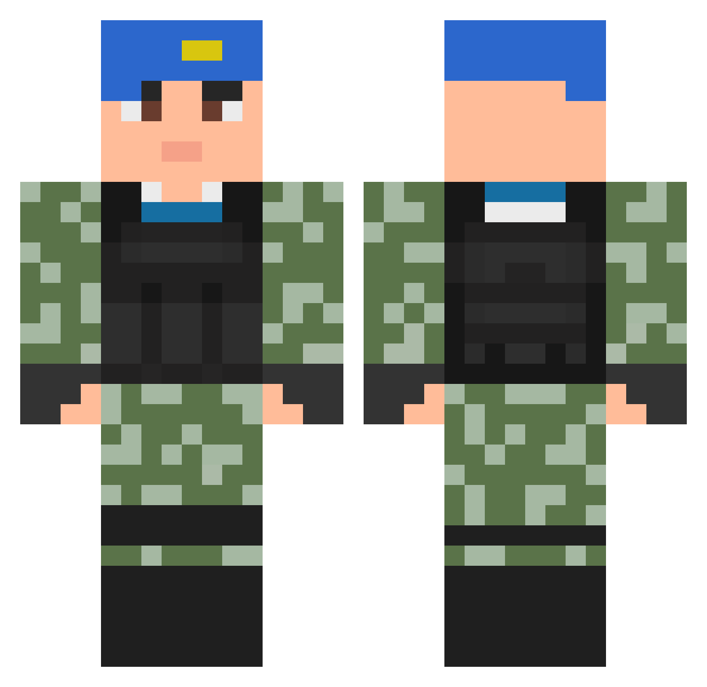 PaP0chkA Minecraft skin, front and back view